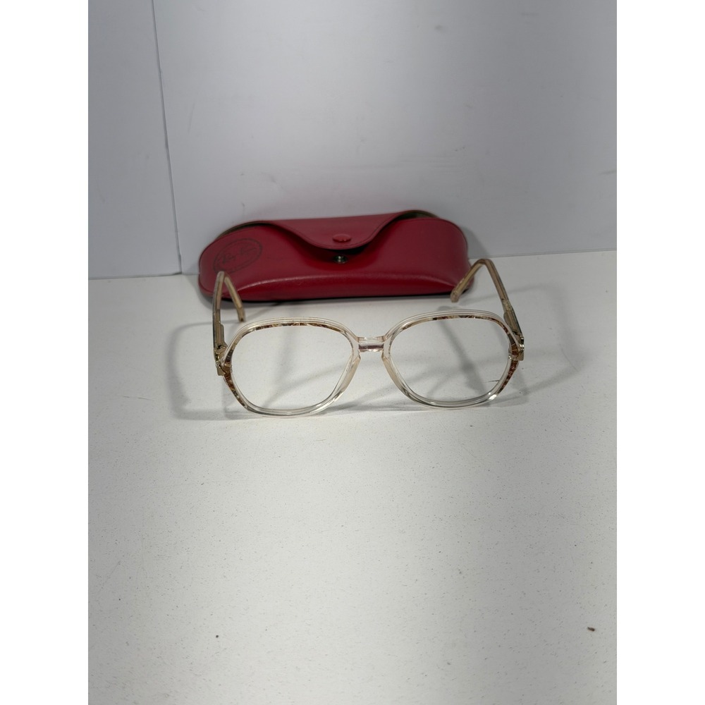 Safilo Vintage Oversized Square Eyeglasses Clear Tortoise Made in Italy 53 15